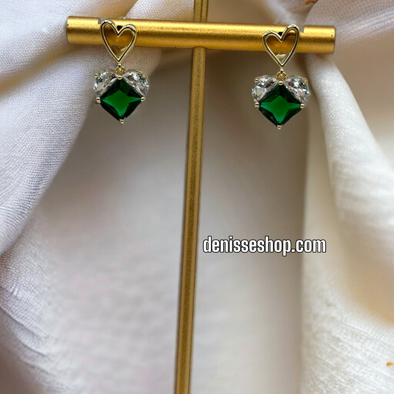 14K HEART EARRINGS E353