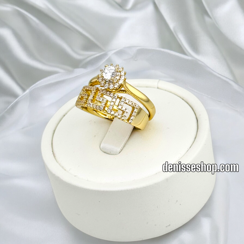 14K WOMEN SPECIAL DESIGN GOLD DOUBLE RING RG345