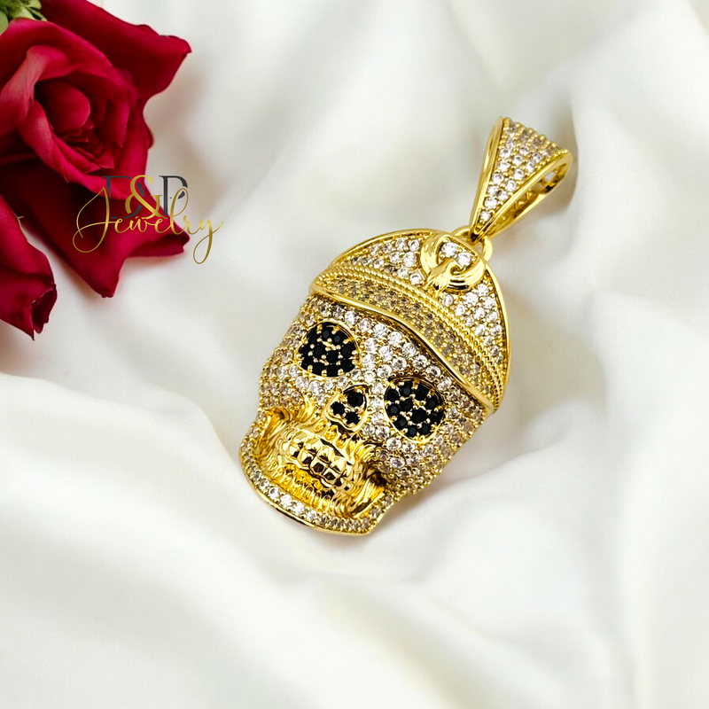 14K CAPITAN SKULL PENDANT P764