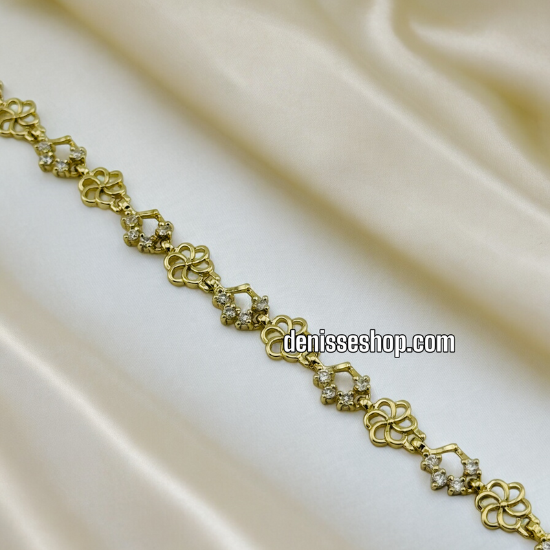 14K FLOWERS BRACELET BR366