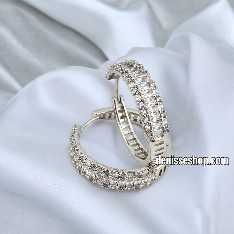 SILVER MEDIUM HOOP EARRING HP617