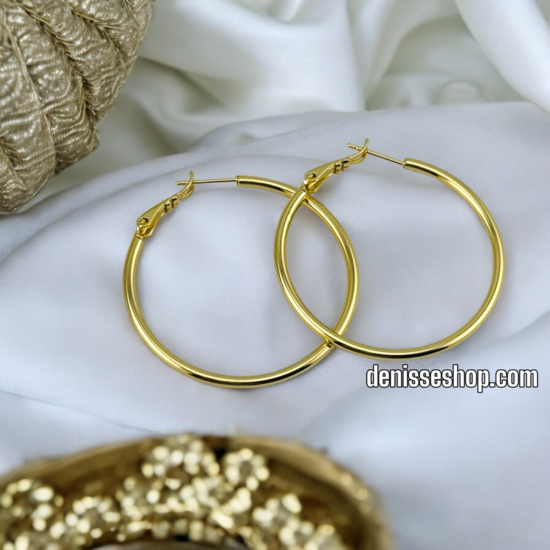 14K WOMAN/ PLAIN  HOOP EARRING HP562