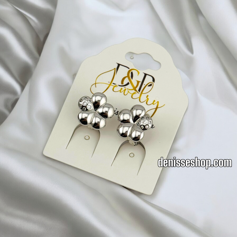 SILVER FLOWER STUD EARRING E798