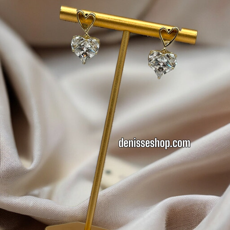 14K HEART EARRINGS E353