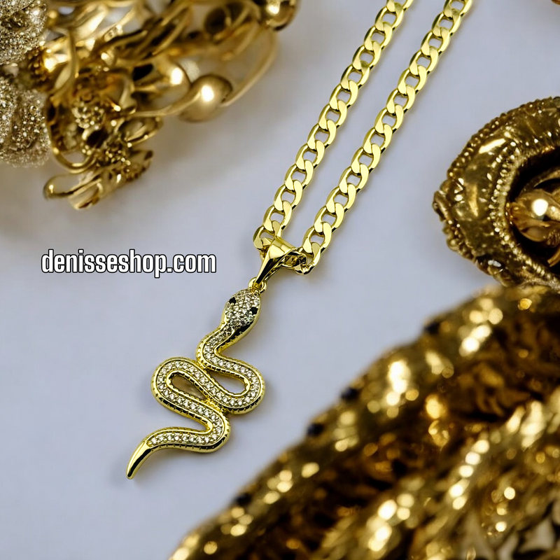 14K SNAKE PENDANT P412