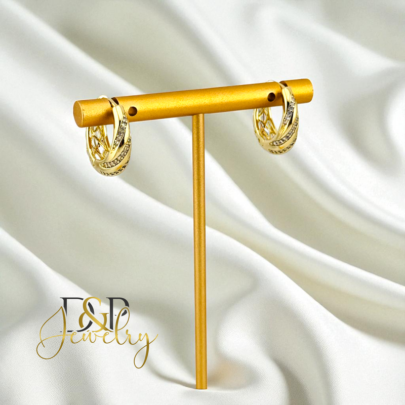 14K GOLD FASHION HOOP EARRING HP739