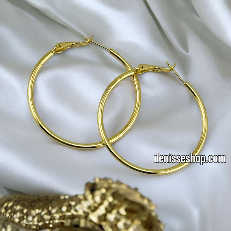 14K WOMAN/ PLAIN  HOOP EARRING HP562