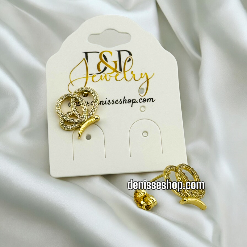 14K BUTTERFLY EARRING E578