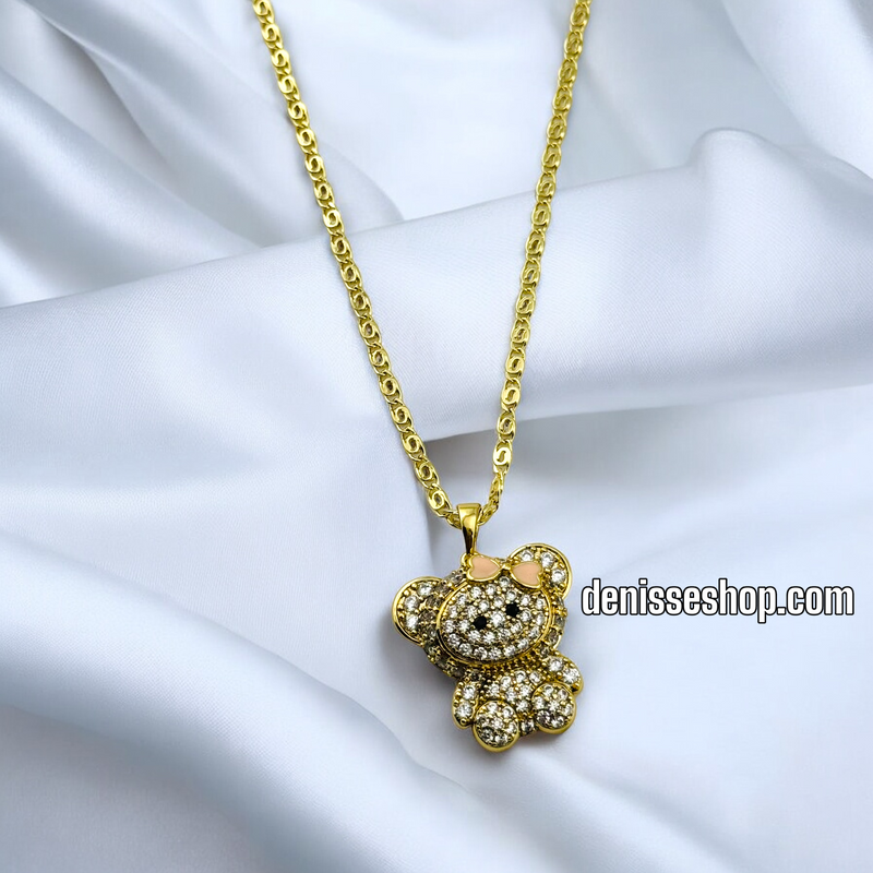 14K GOLD  CUTE BEAR PENDANT P484