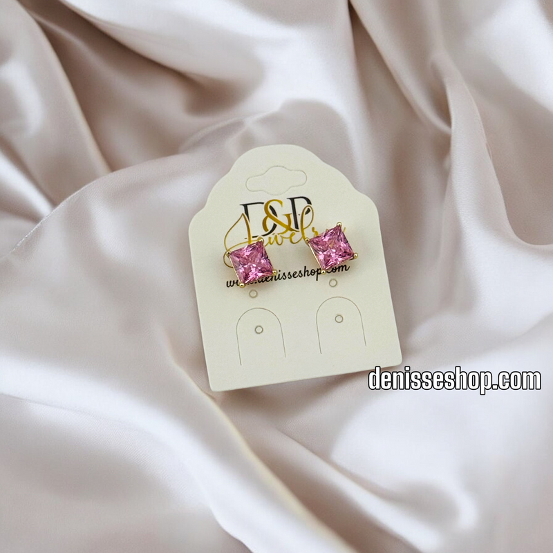 14K PINK ZIRCONIA STUB EARRING E719