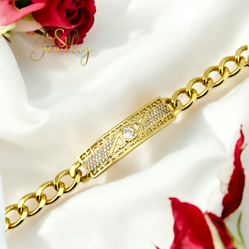 14K CUBAN FASHION DESIGN BRACELET 7.5&