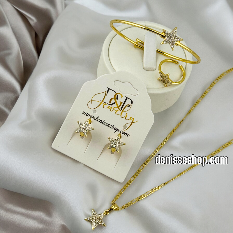 14K /GIRL CUTE STAR BANGLE SET PENDANT P544