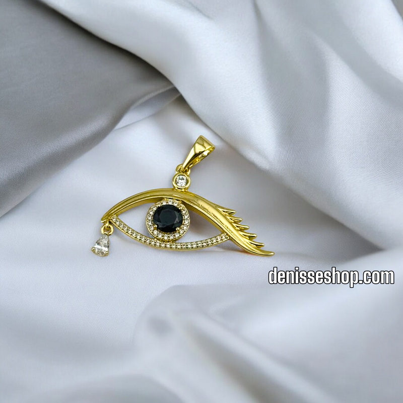 14K WOMEN / EYE BLACK STONE PENDANT P534