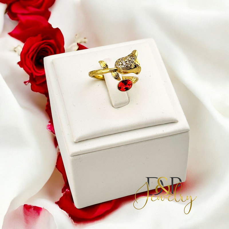 14K ADJUSTABLE ROSE RING RG382