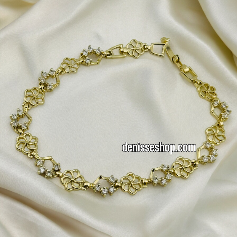 14K FLOWERS BRACELET BR366