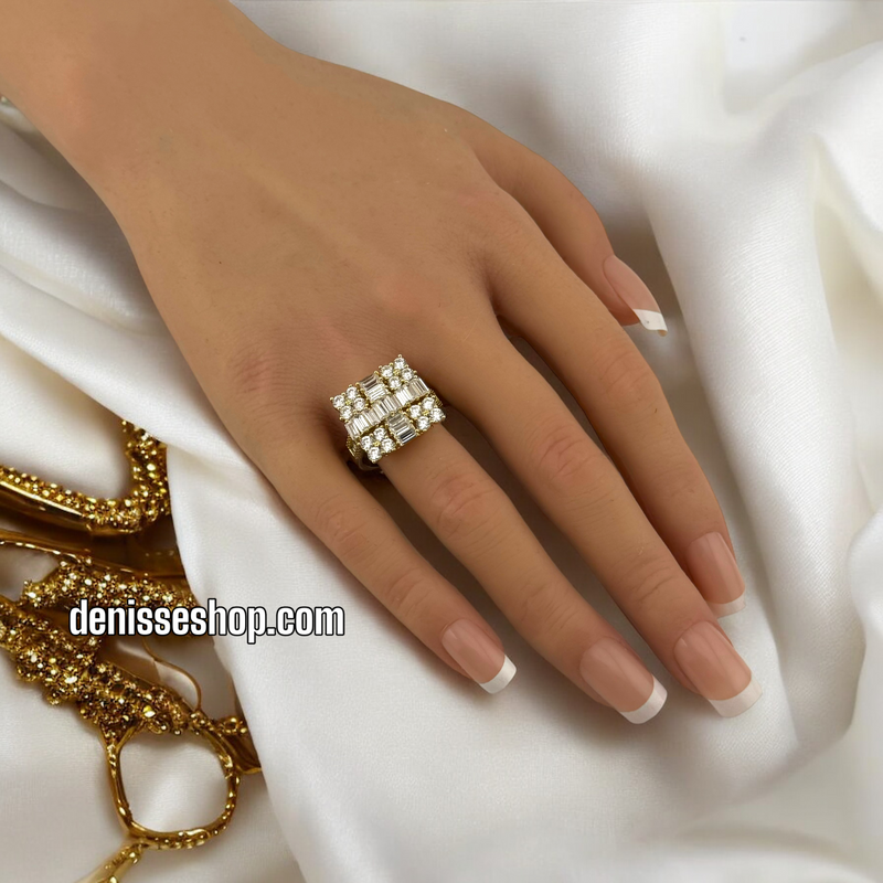 14K ELEGANT WHITE STONE RING RG219