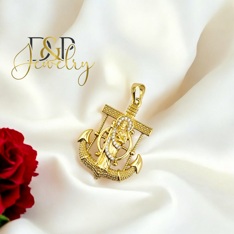 14K FANCY ST JUDE ANCHOR PENDANT P827