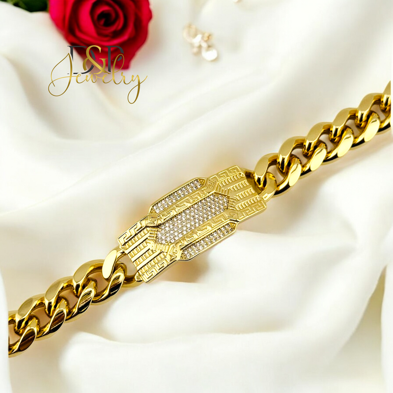 14K GOLD CHUNKY PLATE BRACELET BR711