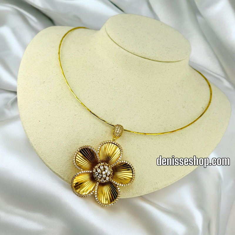 14K / WOMEN FLOWER FASHION NECKLACE N104