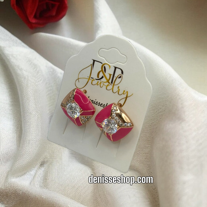 18K PINK EARRINGS E390