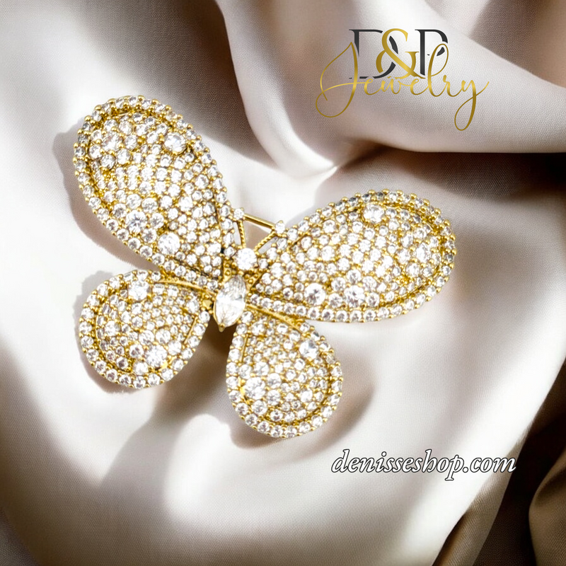 14K BUTTERFLY BROOCH PIN P706