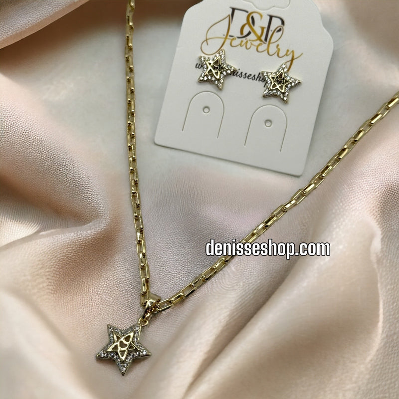 14K STAR NECKLACE SET C1129