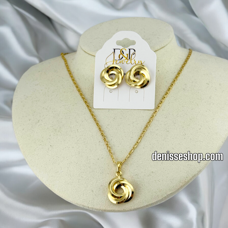 14K SWIRL SHAPE  WOMEN  NECKLACE SET N87