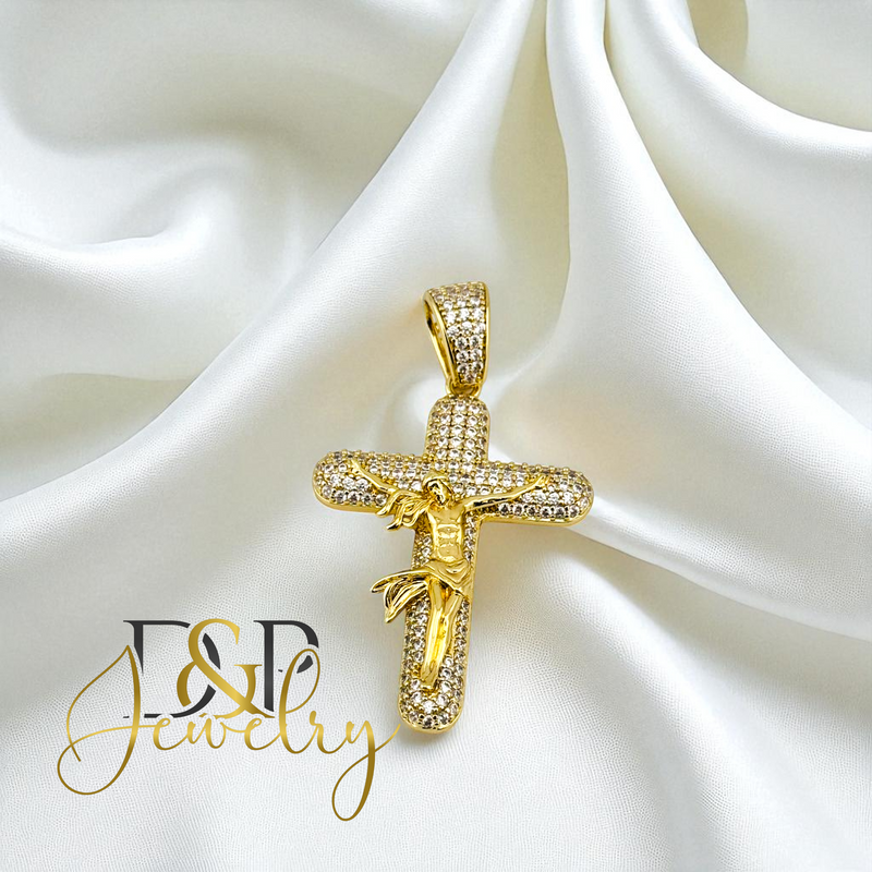 14K GOLD/THICK CROSS PENDANT P933