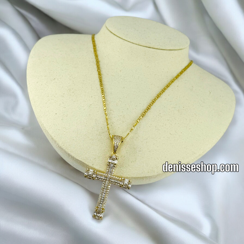 14K SHINY CROSS NECKLACE 20” N78