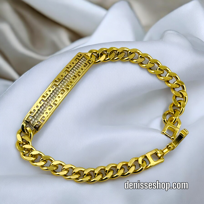 14K FASHION DESIGN CUBAN BRACELET BR526