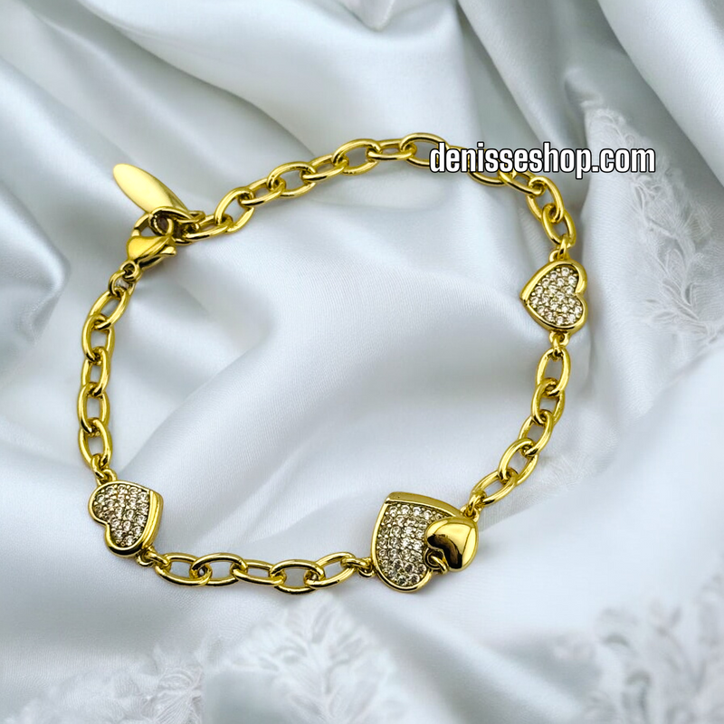 14K /WOMAN FASHION HEART BRACELET BR600