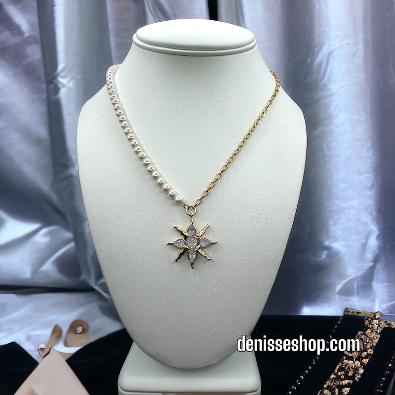 14K SUN PEARL NECKLACE SET C10