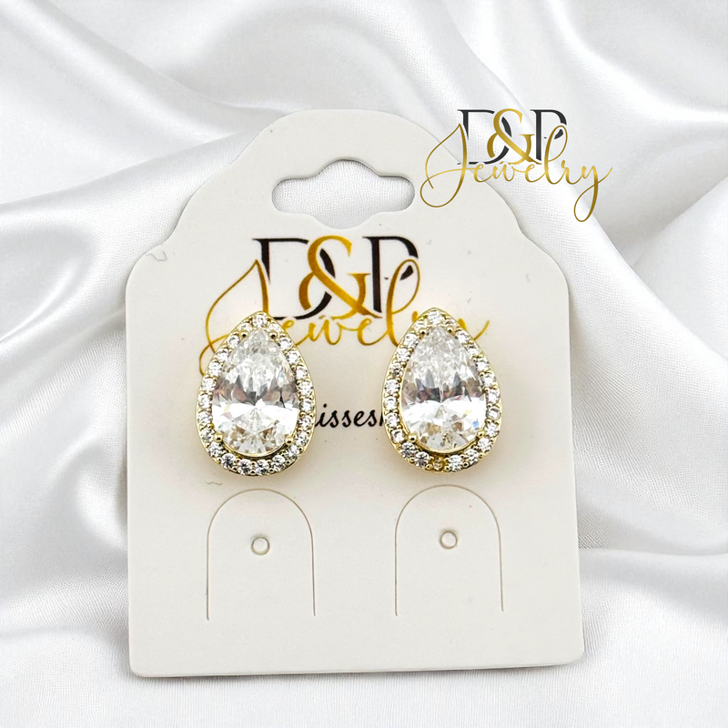 14K WHITE FASHION DROP EARRING E910