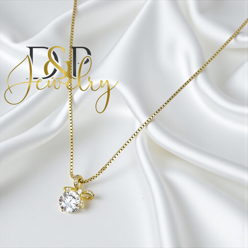 14K BOW NECKLACE SET N276