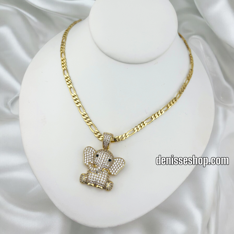 14K BABY ELEPHANT BIG PENDANT P656