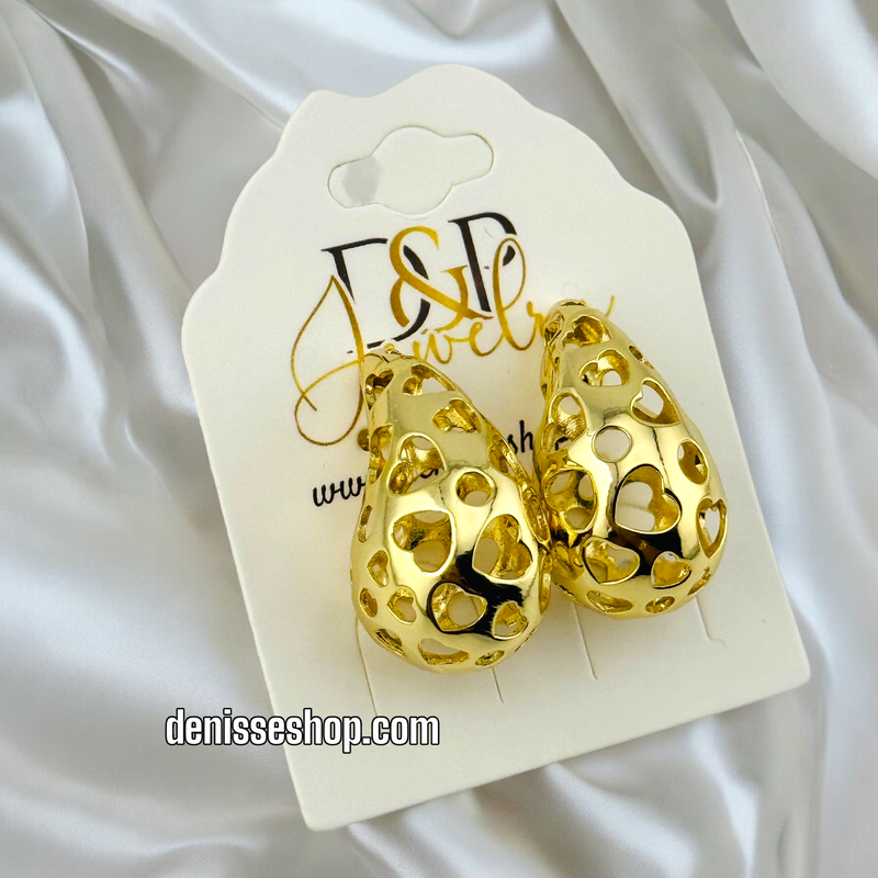 14K GOLD FASHION EARRING E658