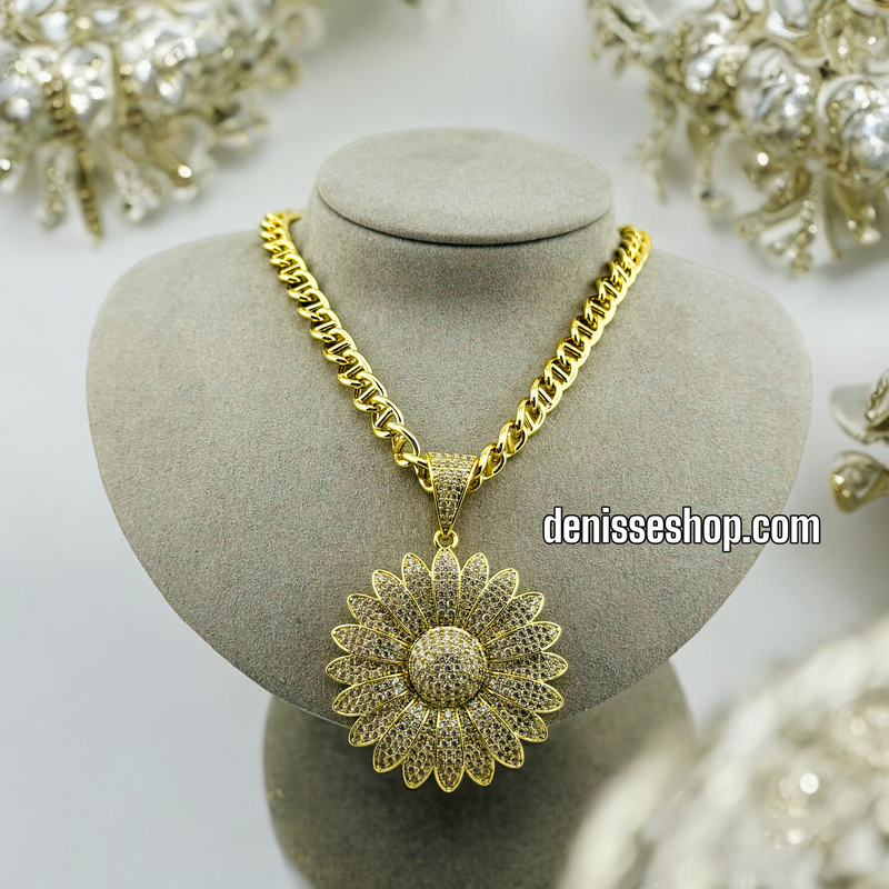 14K SUNFLOWER PENDANT P343