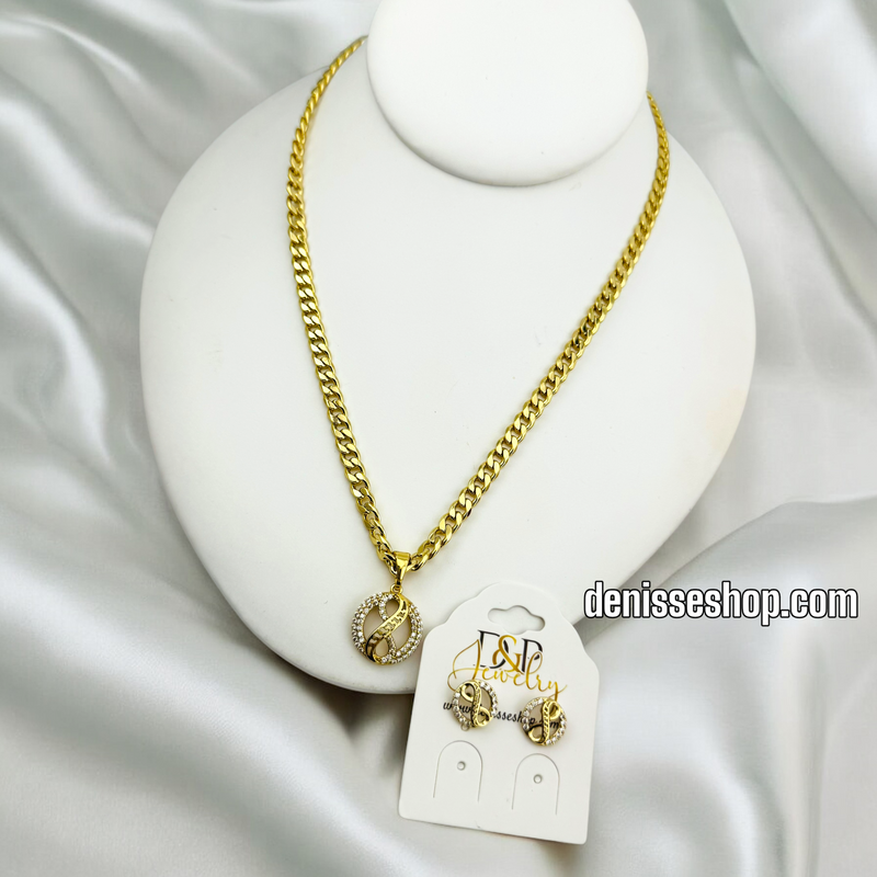 14K INFINITY NECKLACE SET N216