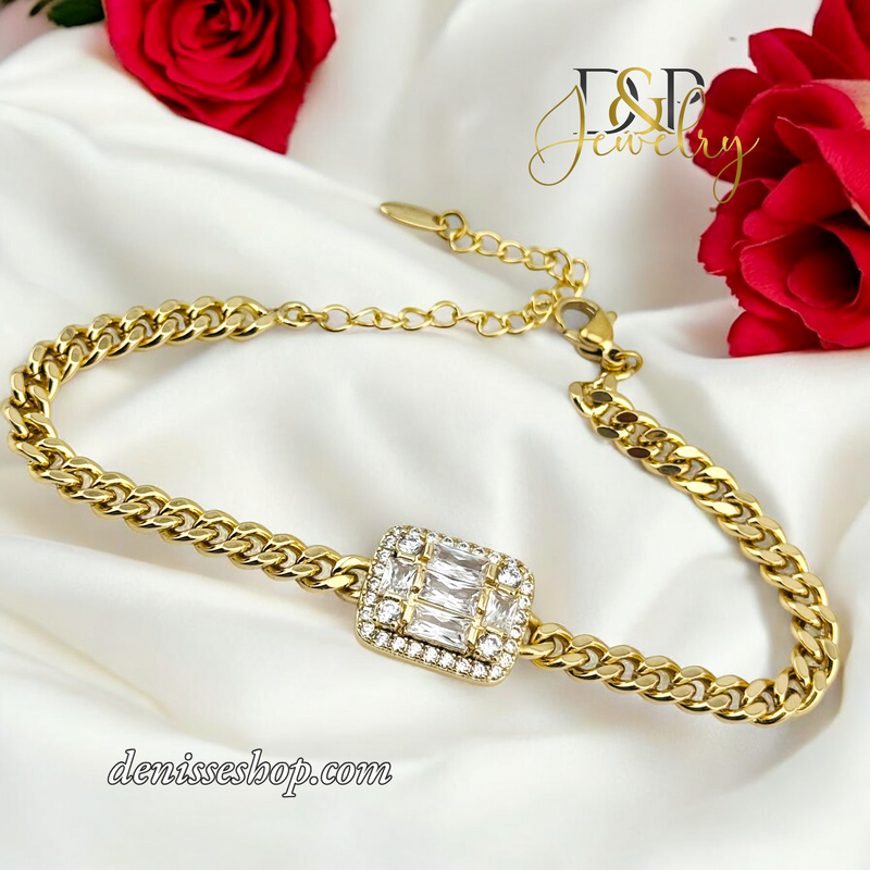 14K ELEGANT CUBAN BRACELET BR664