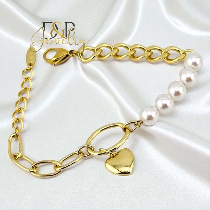 14K PEARL/ GOLD BRACELET BR784