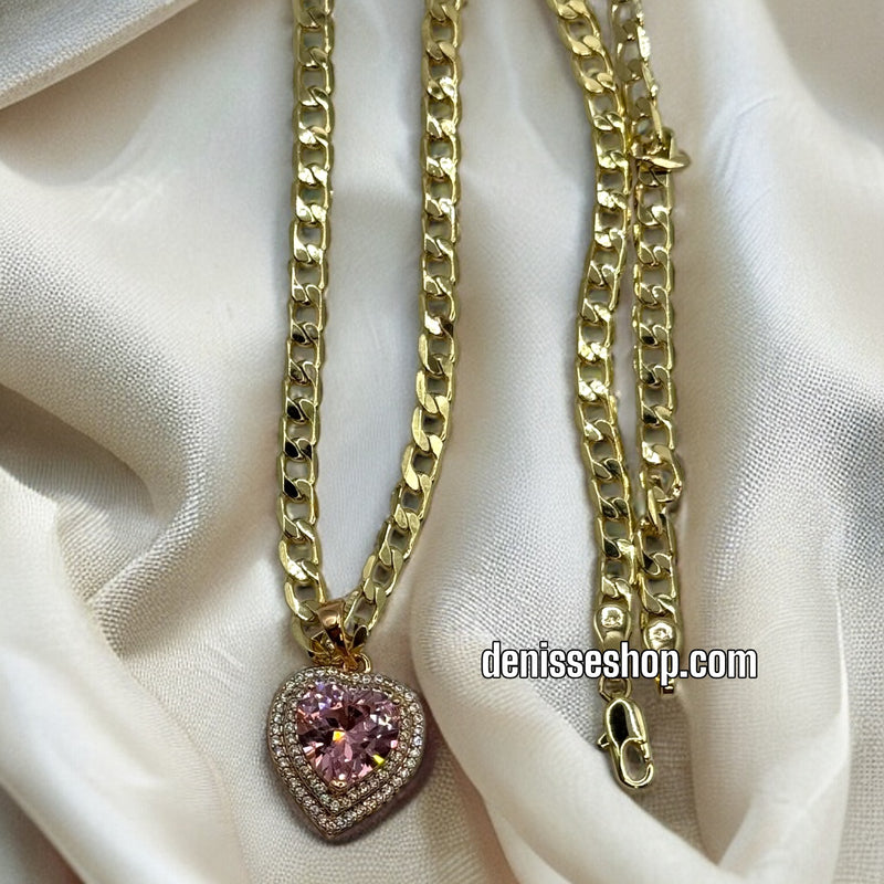 14K PINK HEART PENDANT P215 (CHAIN NOT INCLUDED)