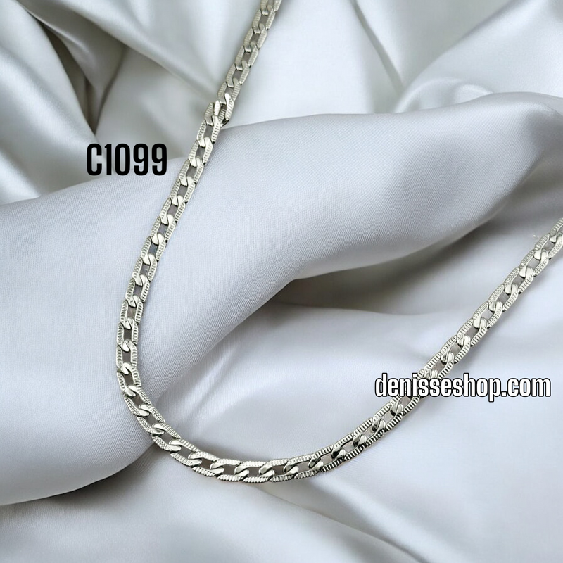 CUBAN SILVER CHAIN WITH DESIGN C1099