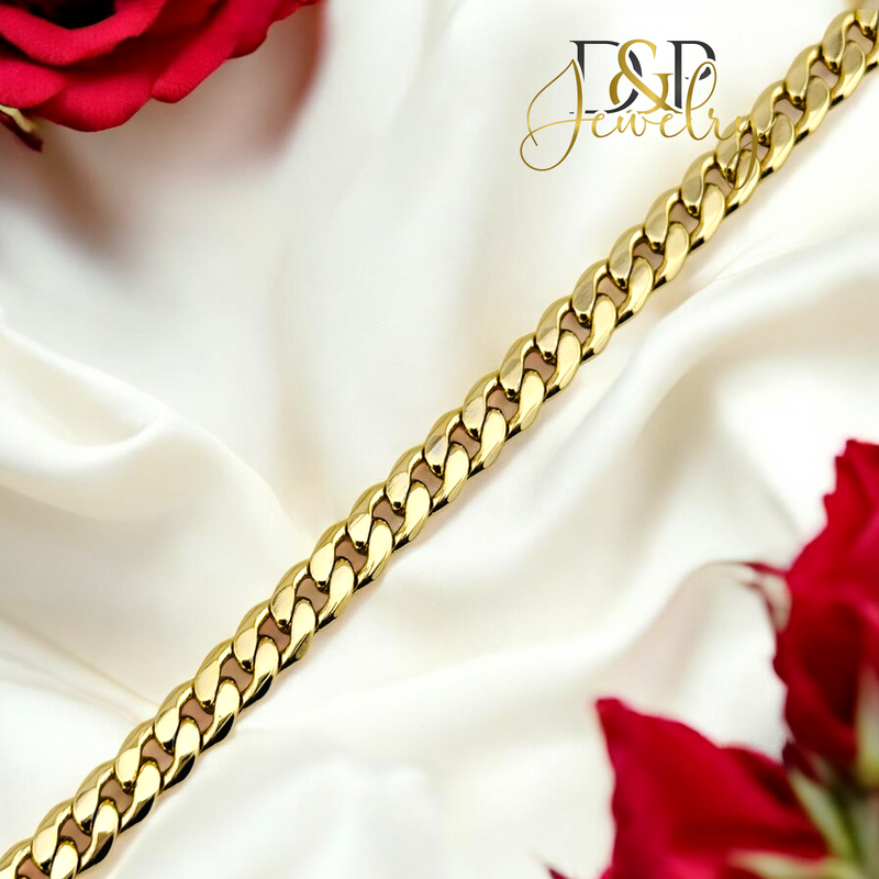 14K CUBAN BRACELET 5MM BR722