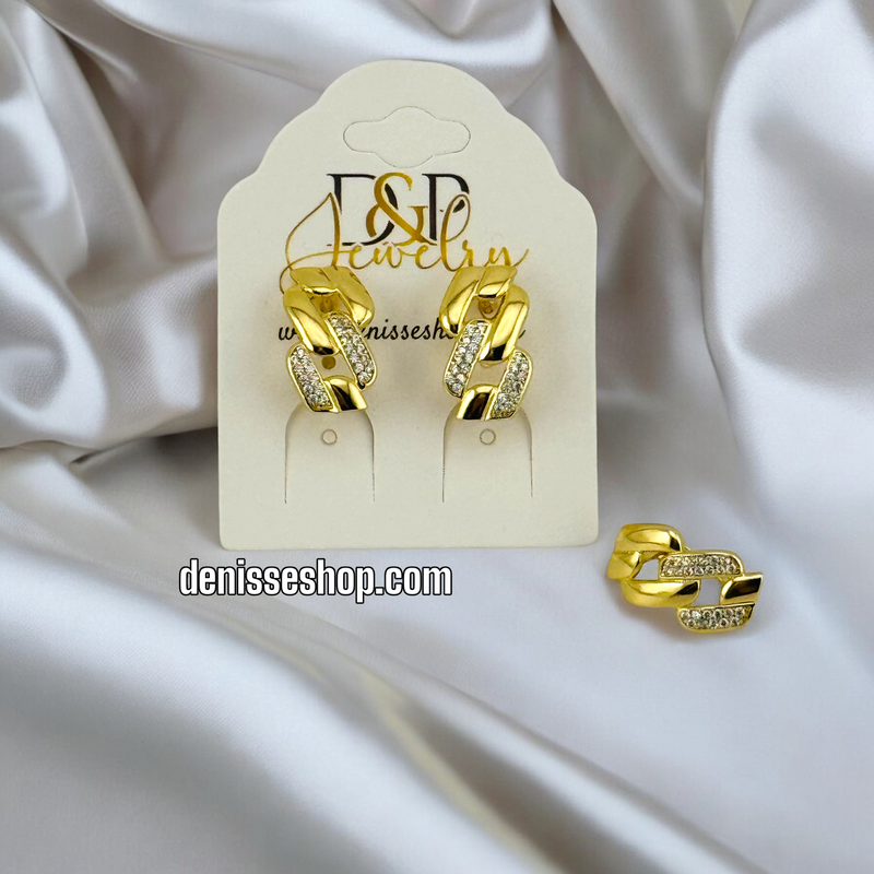 14K GOLD / LINK EARRING E704