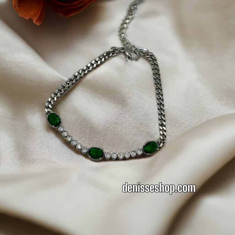 FASHION SILVER GREEN BRACELET BR247