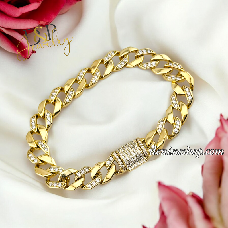 14K FASHION WOMEN MONACO BRACELET 7.5 &