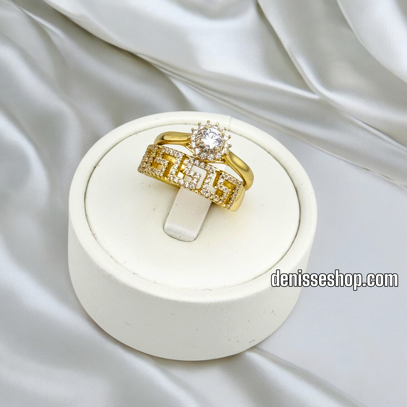 14K WOMEN SPECIAL DESIGN GOLD DOUBLE RING RG345