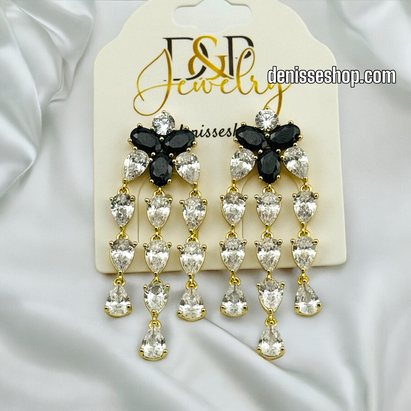 14K BLACK EARRING E610