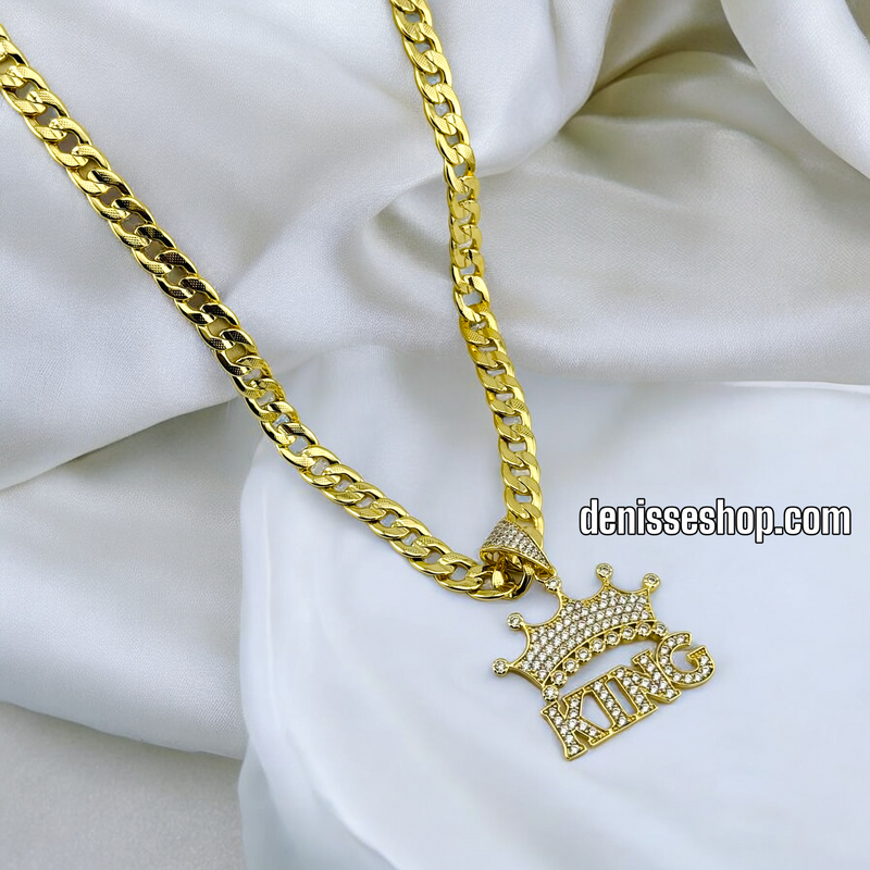 14K FASHION KING CROWN MEN PENDANT P475