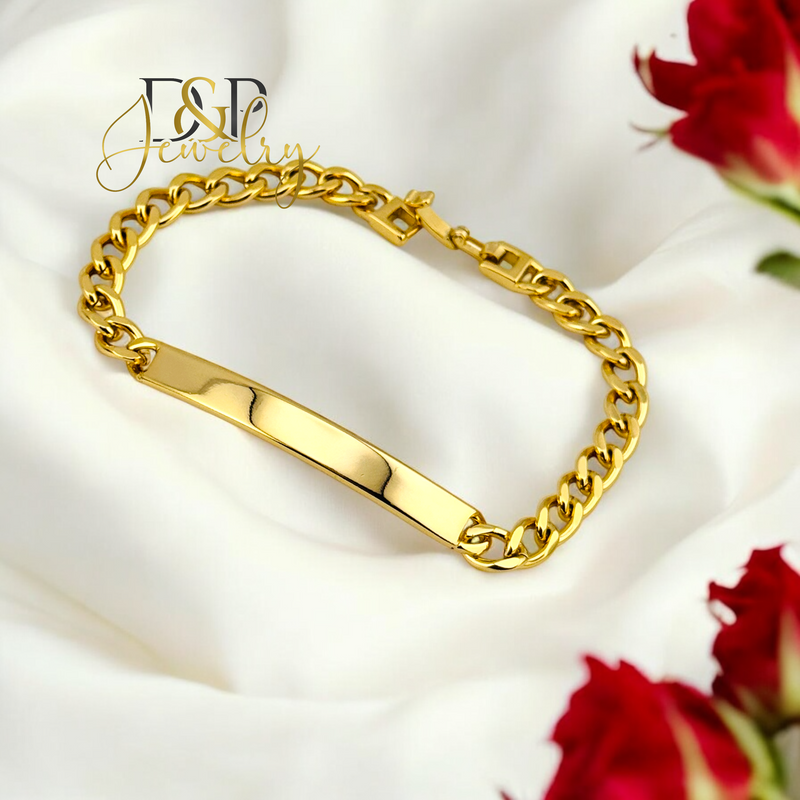 14K GOLD PLAQUE CUBAN BRACELET BR743